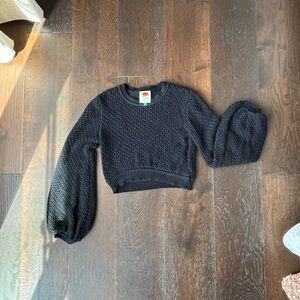 FARM Rio Black Textured Knit Sweater
